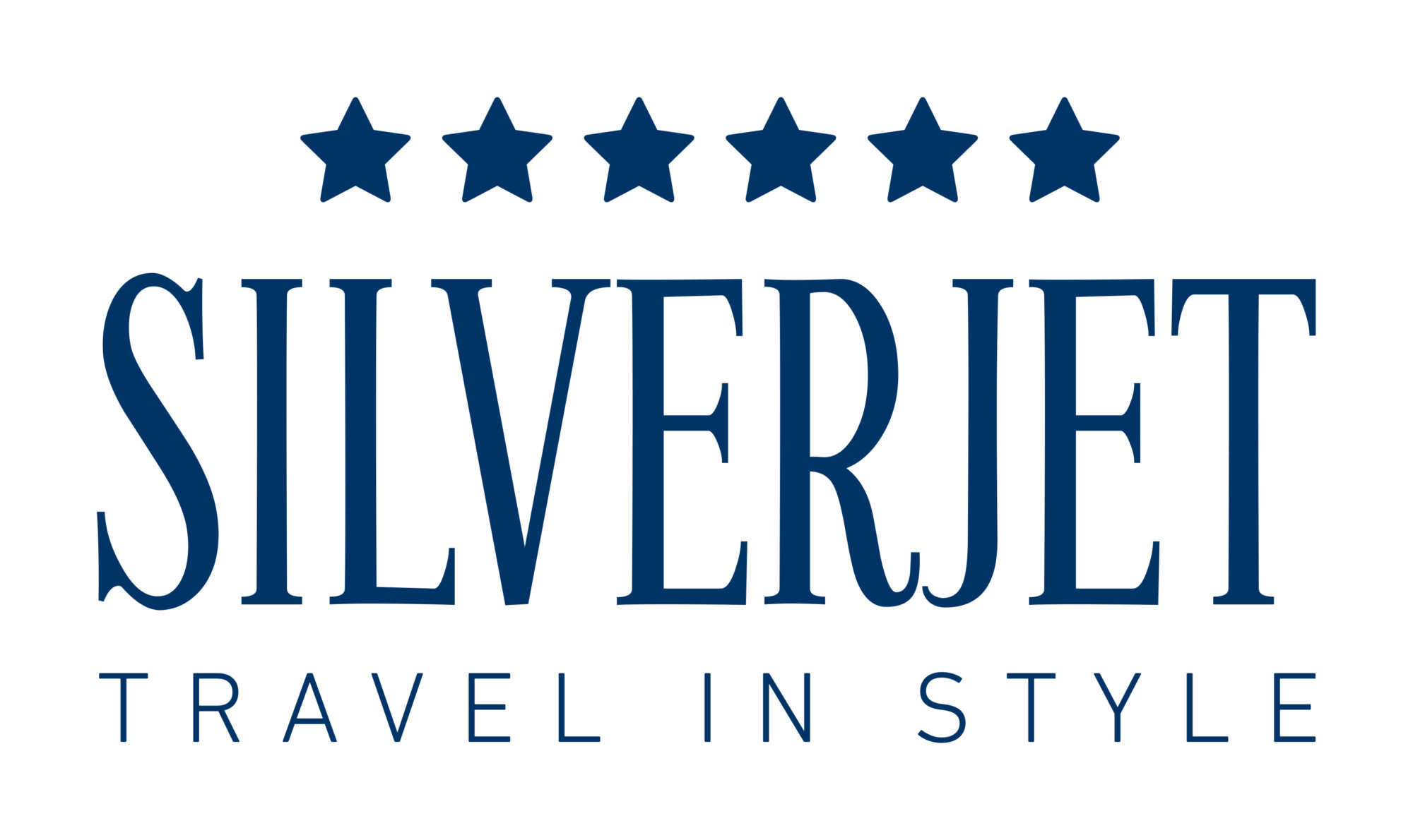 LOGO SILVERJET blauw wit